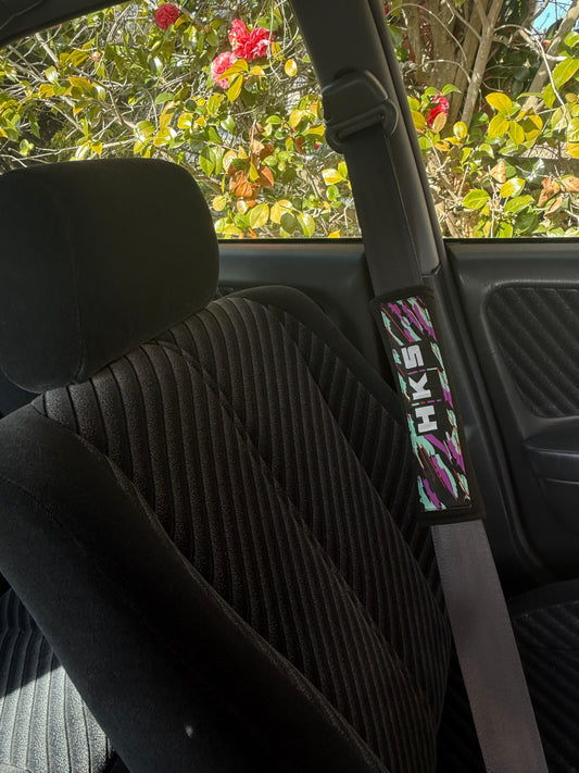 HKS Embroidment Safety Seat Belt Cover Pair