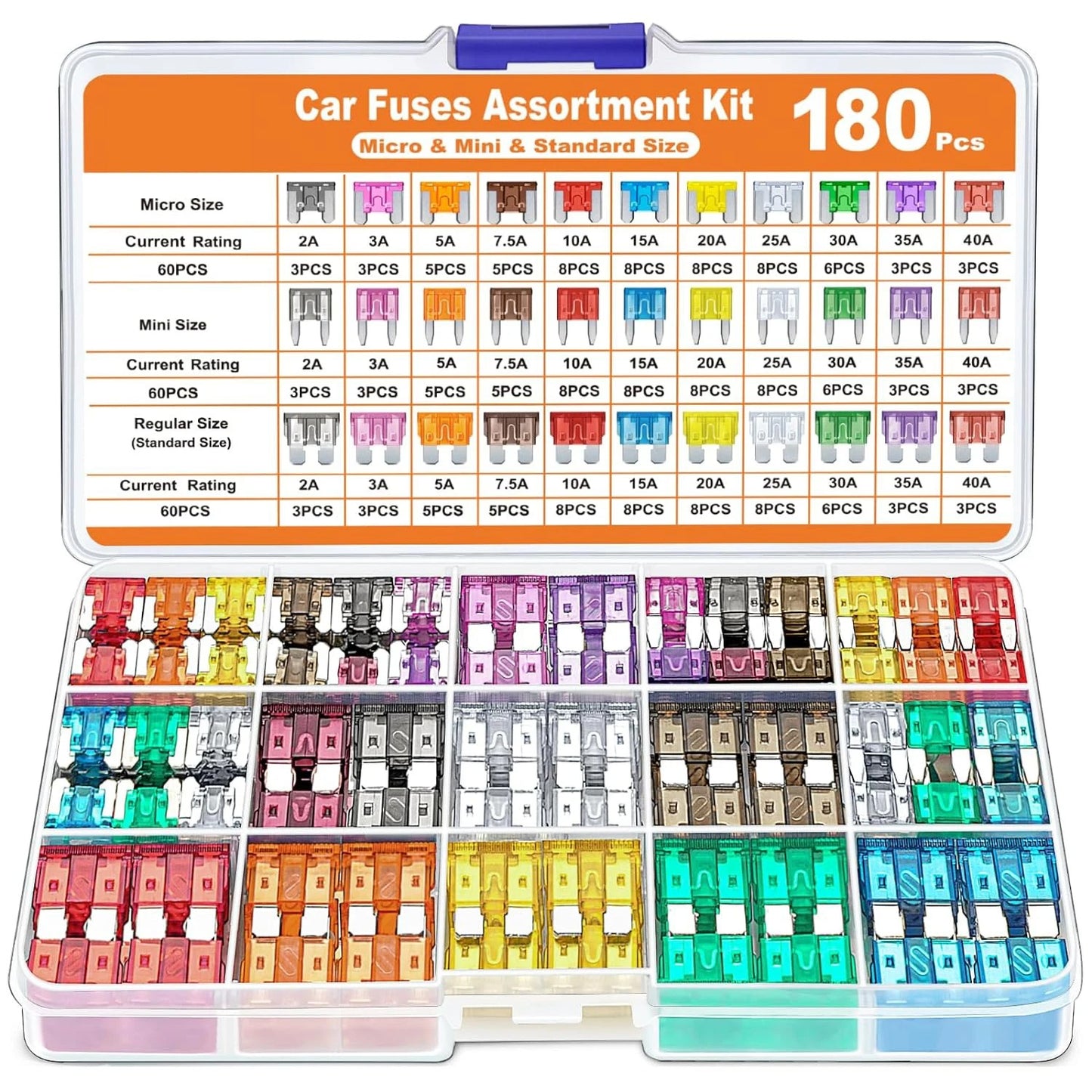 Car Fuses Large Kit 180 assorted pcs