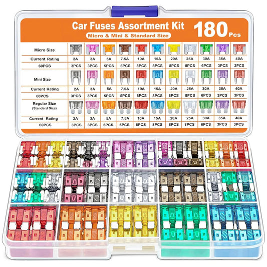 Car Fuses Large Kit 180 assorted pcs